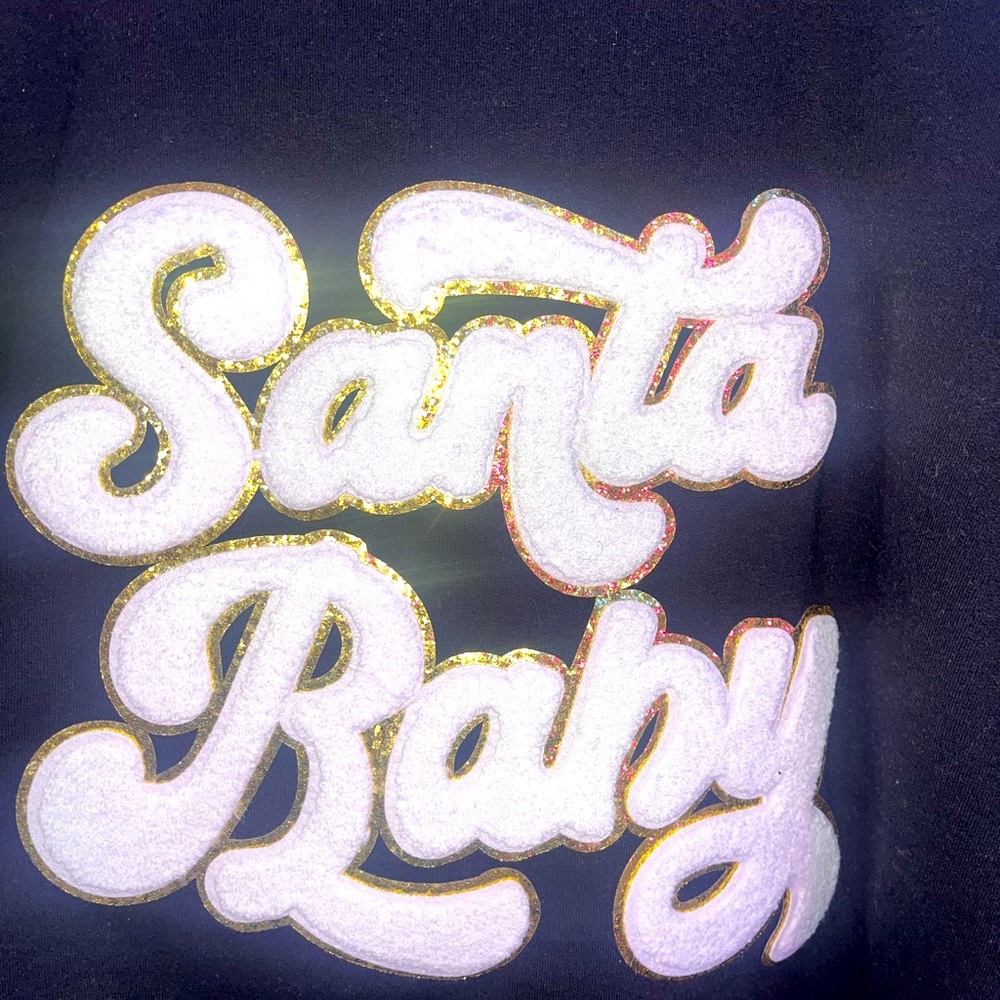 Black crew neck sweatshirt- Santa Baby- 2x